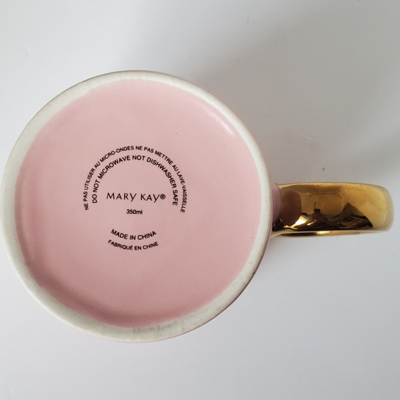 Mary Kay Wake Up & Make Up Mug 350 ml 12 oz Pink and Gold - Picture 7 of 9